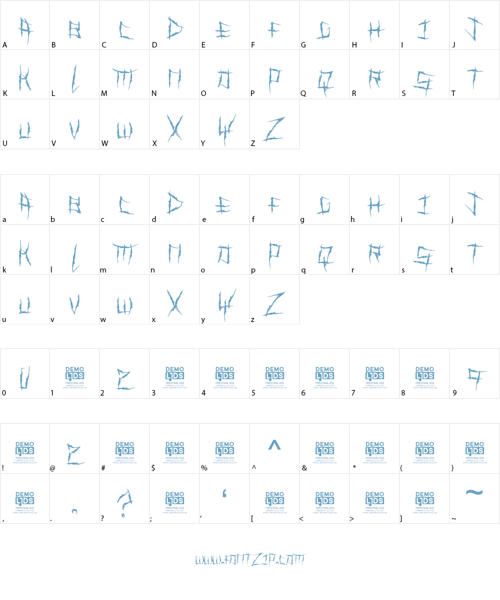 Demon Killer Font Character
